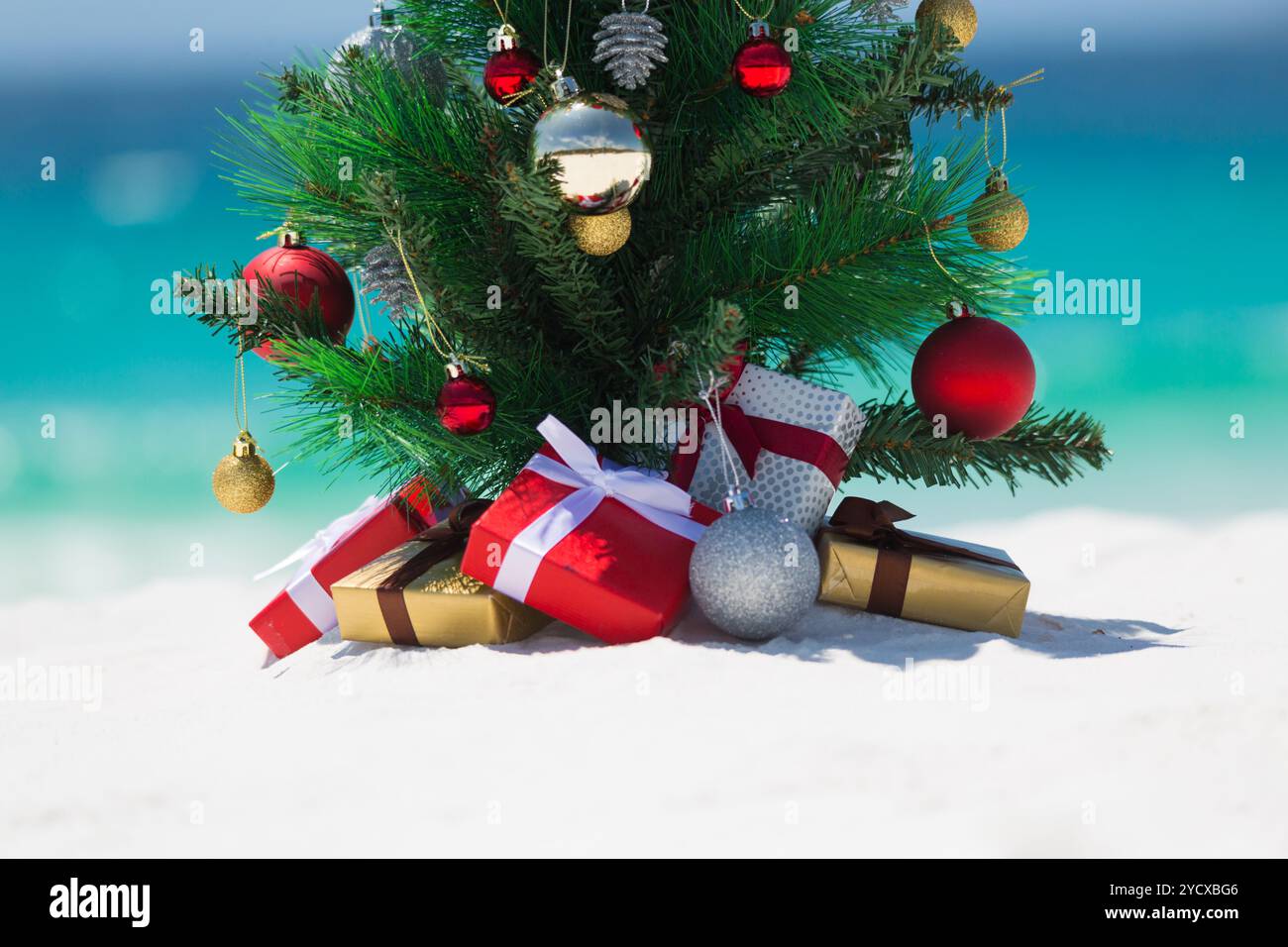 Noël à la plage vacances ou vacances Banque D'Images