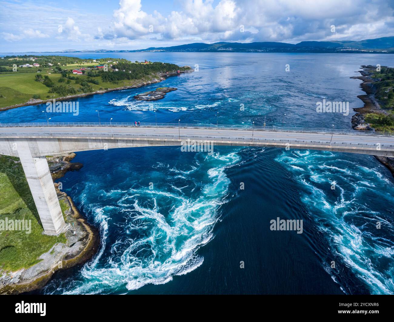 Les tourbillons du maelström de Saltstraumen, Nordland, Norvège Banque D'Images