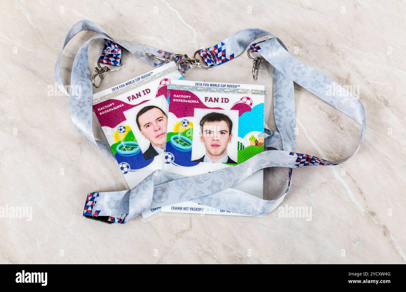 Fan ID de la Coupe du monde de la FIFA 2018 Russie Banque D'Images