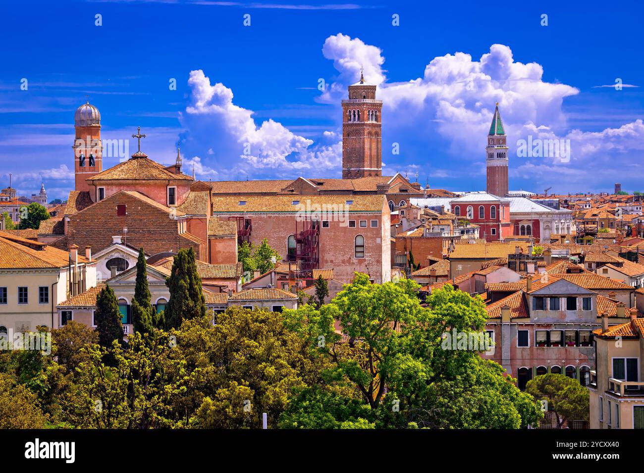 Skyline et toits de Venise Banque D'Images