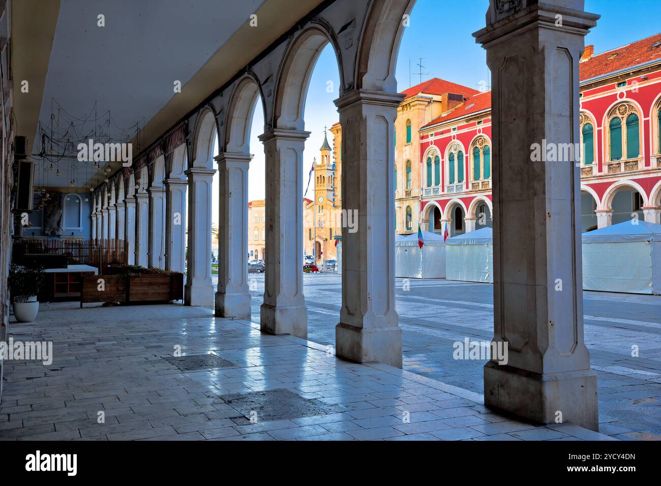 Carré prokuratif de la vue Split arcades Banque D'Images
