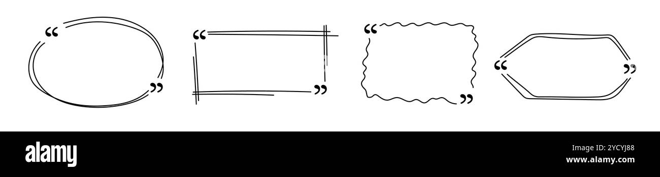Croquis noir du cadre de citation sans texte. Illustration de Vecteur