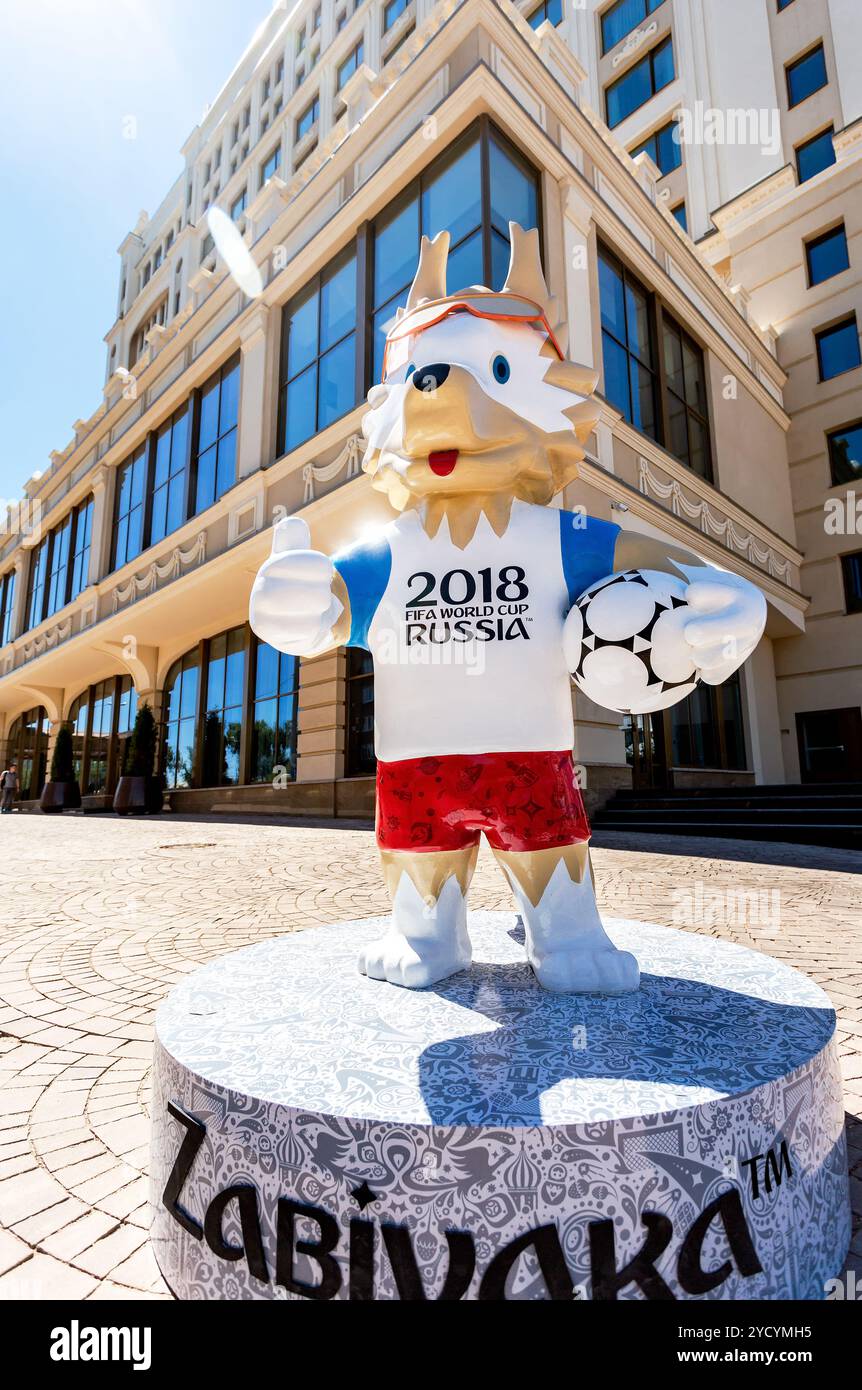 Wolf Zabivaka, mascotte officielle de la Coupe du monde de la FIFA 2018 Banque D'Images