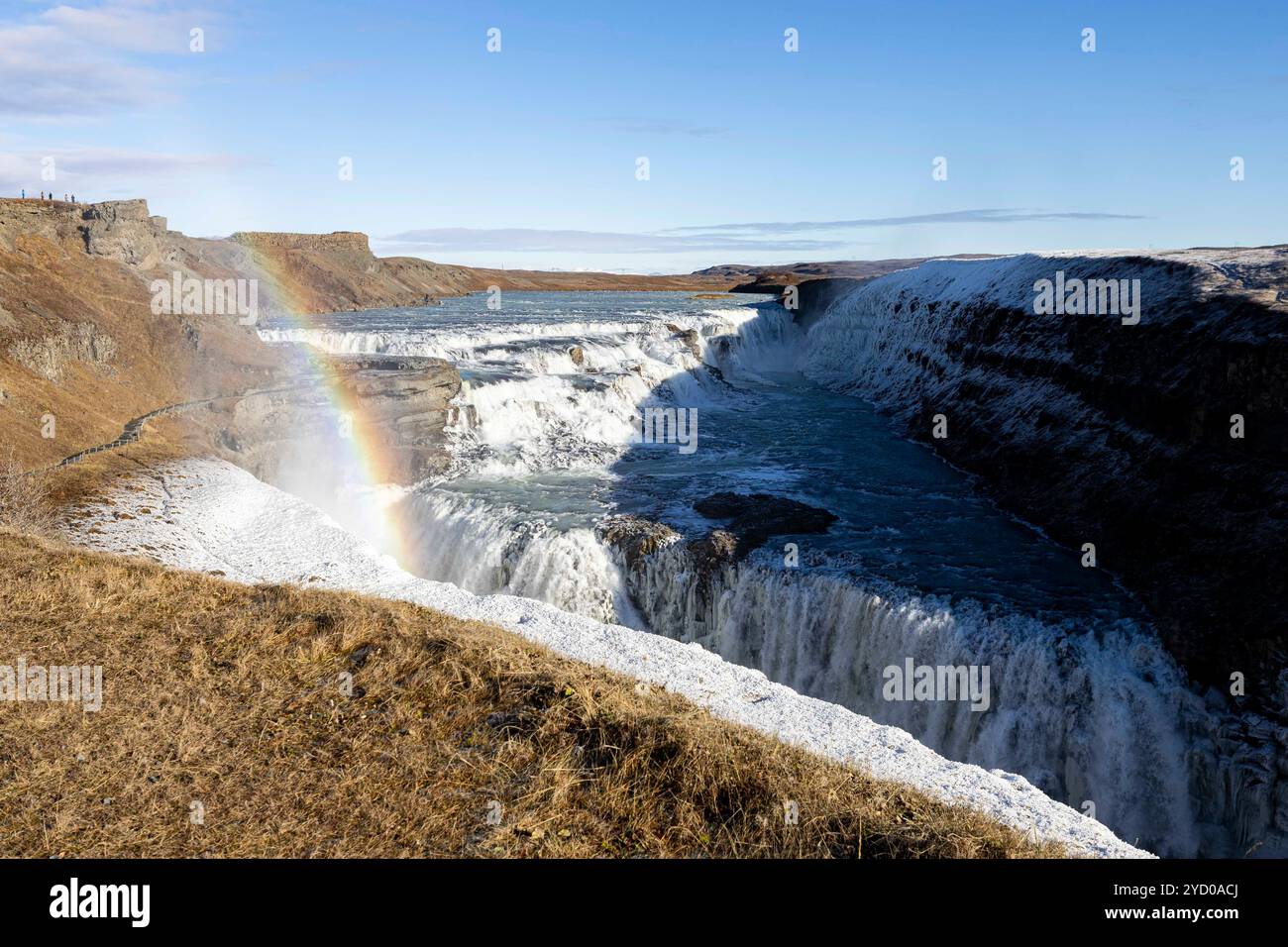 Une vue de la cascade de Gullfoss en Islande le 12 octobre 2024. Banque D'Images