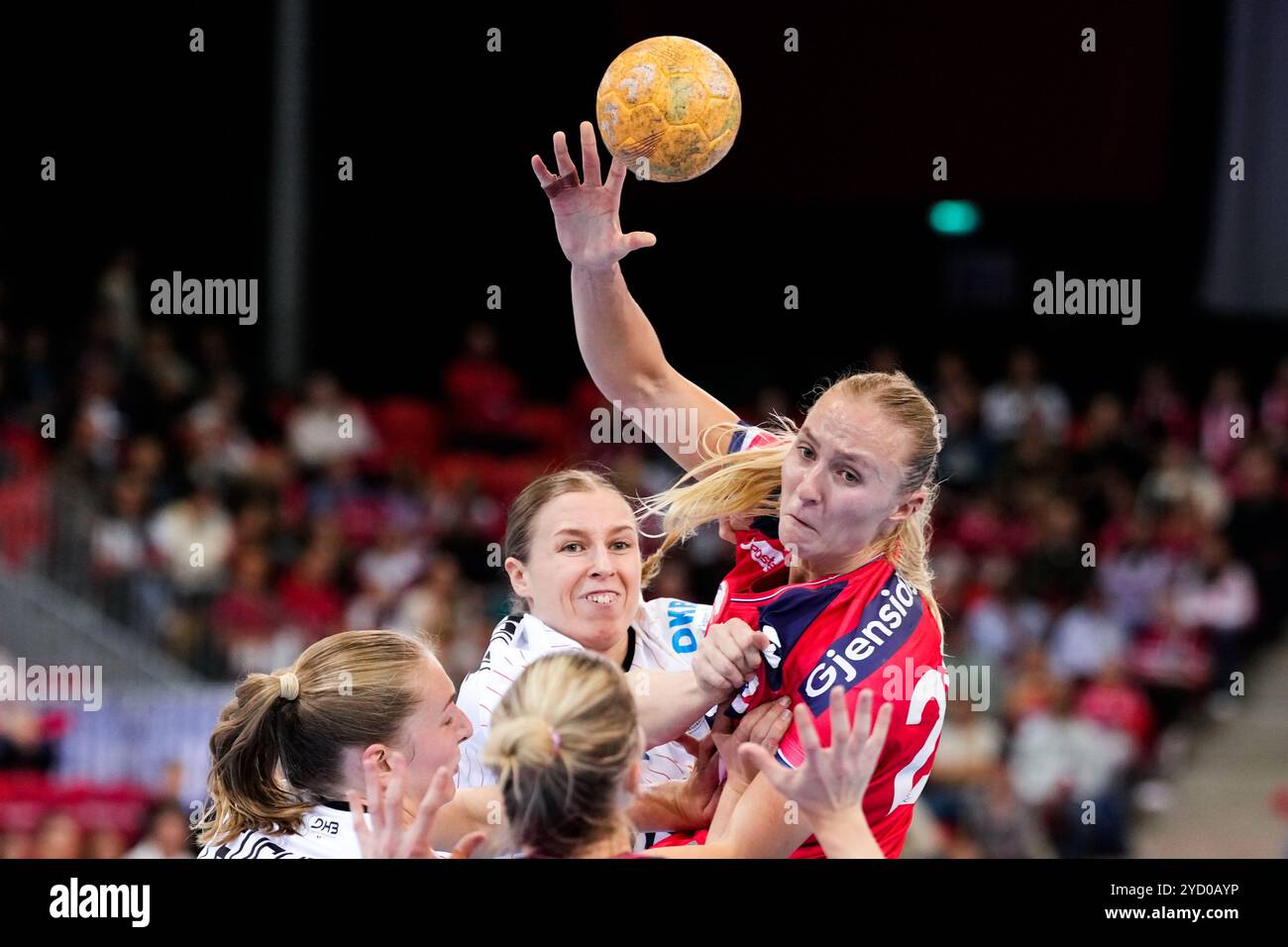 Larvik 20241024. La norvégienne Henny Ella Reistad lors du match international de handball entre la Norvège et l'Allemagne dans la Jotron Arena, avant la ce de handball en Autriche, Hongrie et Suisse en décembre. Photo : Beate Oma Dahle / NTB Banque D'Images