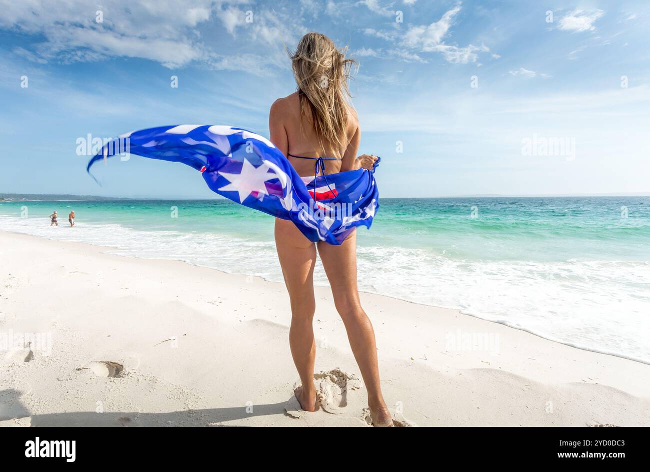 Femme sur la plage - vacances de voyage australiennes Banque D'Images