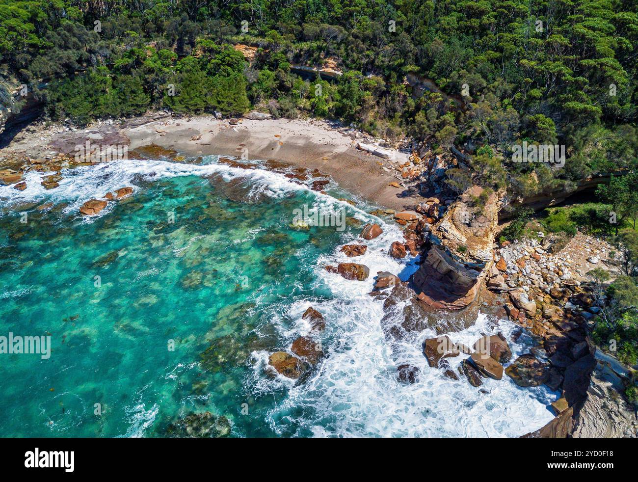 Vue sur la plage de l'océan South Durras Banque D'Images