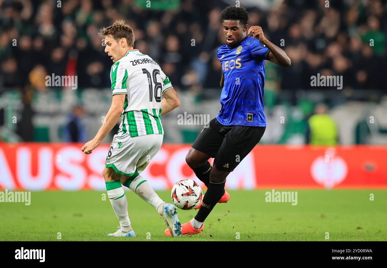 HONGRIE, BUDAPEST, Ferencvaros TC / OGC Nice - UEFA Europa League 2024/2025 24 octobre 2024 à Budapest, Hongrie : match de l'UEFA Europa League entre Ferencvaros et Nice au Groupama Arena on. Banque D'Images