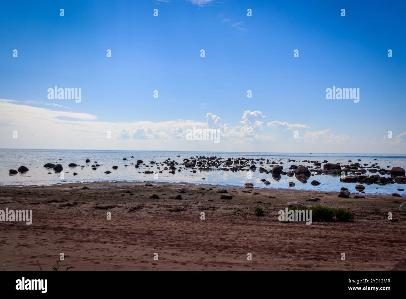 Mer bleue . Golfe de Finlande en été. Mer par temps calme. Mer Baltique. Banque D'Images