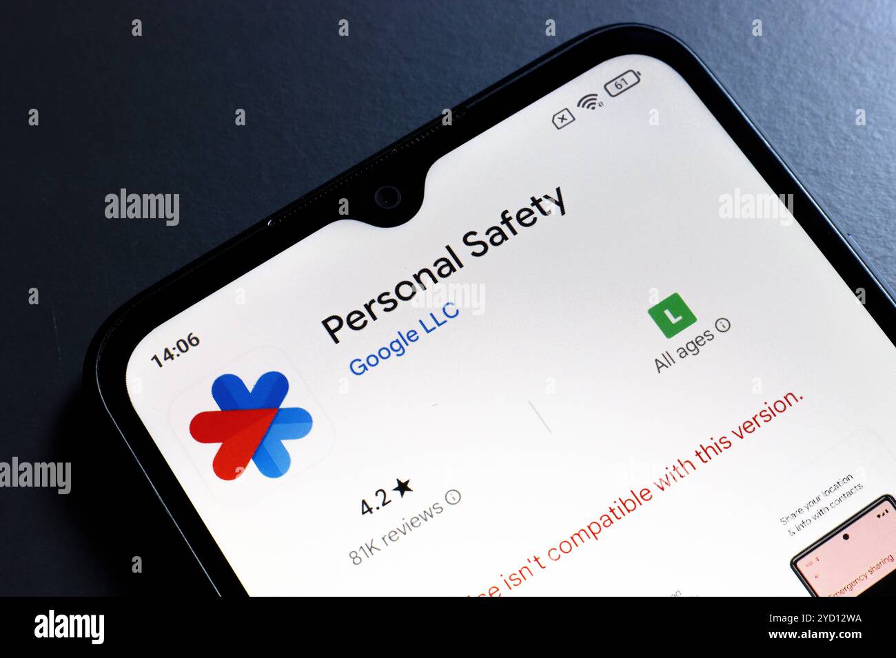 24 octobre 2024, Portugal. Dans cette illustration photo, le logo de l'application Personal Safety est affiché sur l'écran d'un smartphone Banque D'Images
