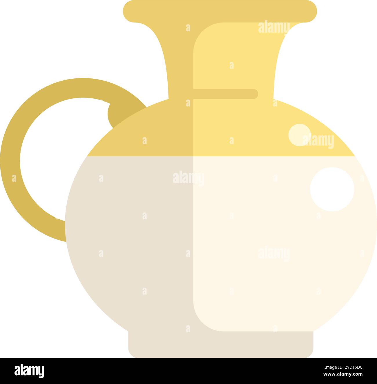 Vase en céramique grecque antique jaune et blanc debout sur fond blanc, poterie traditionnelle pour le vin ou l'huile d'olive Illustration de Vecteur