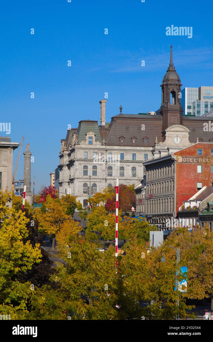 Canada, Québec, Montréal, place Jacques Cartier, Hôtel de ville, Banque D'Images