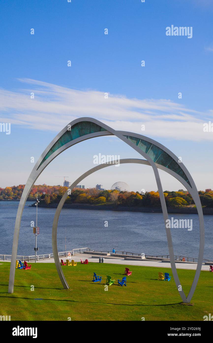 Canada, Québec, Montréal, Vieux Port, fleuve Saint-Laurent, Banque D'Images