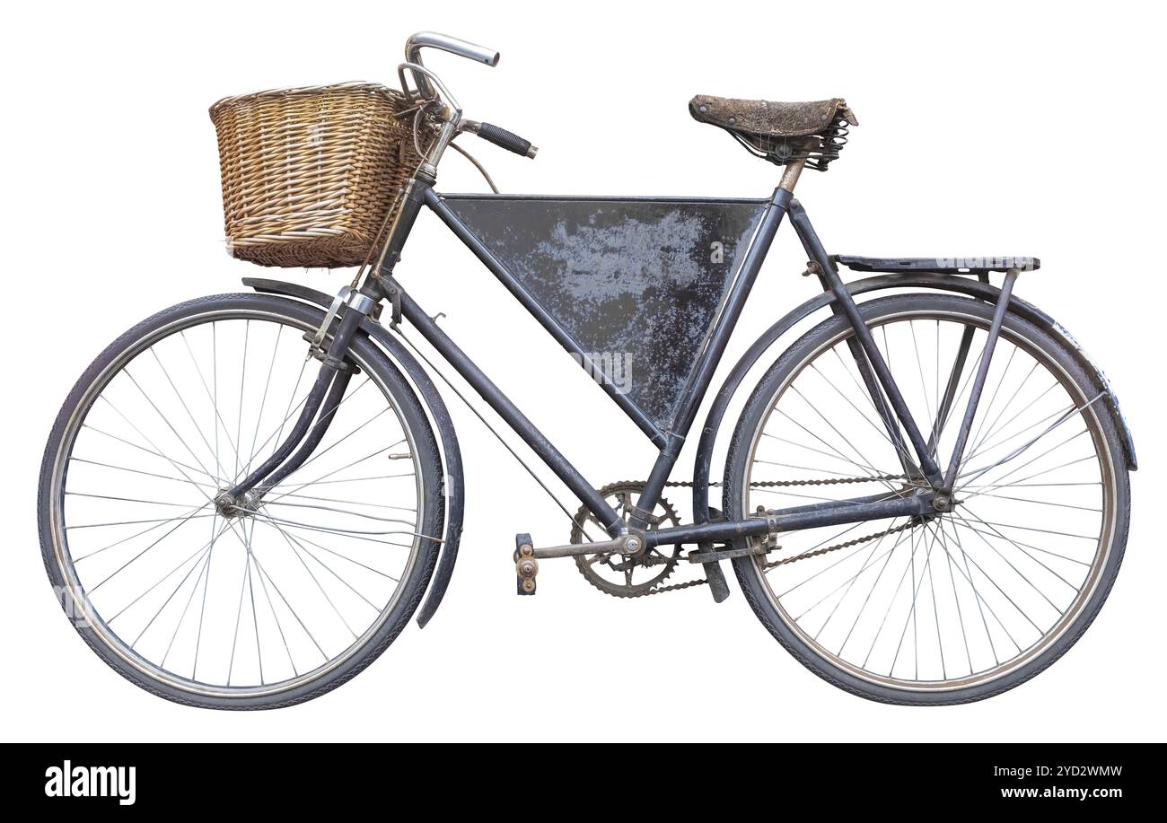 Livraison de vélos isolés rétro pour UNE boulangerie ou une épicerie Conserver avec UNE affiche vierge Banque D'Images