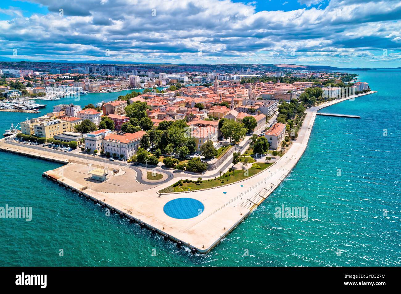 Zadar. Ville de Zadar péninsule historique vue aérienne panoramique, Banque D'Images