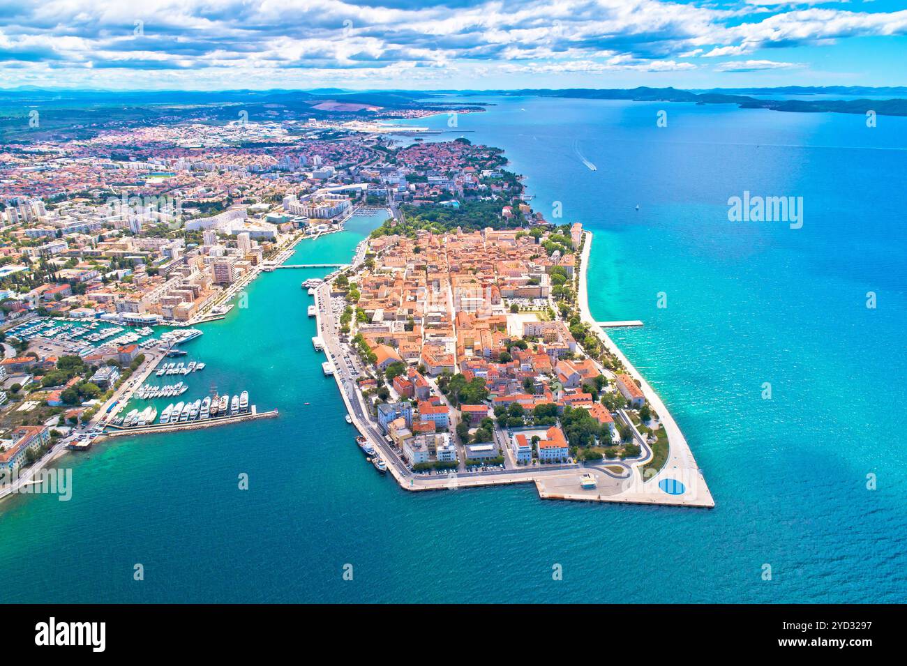 Vue panoramique aérienne de la ville de Zadar Banque D'Images