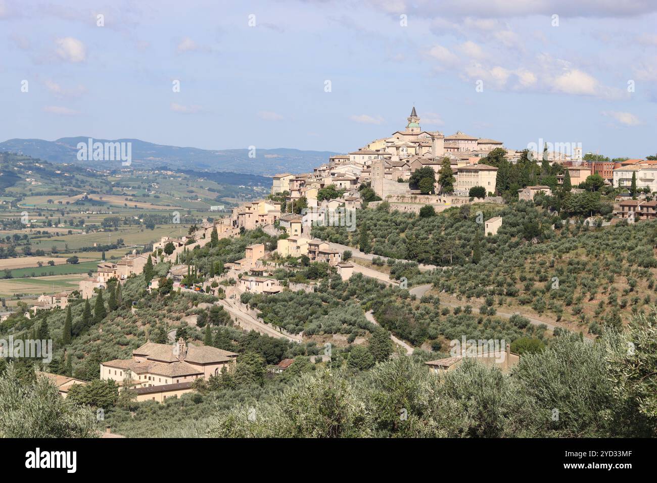 Vue sur la ville de Trevi, Ombrie Banque D'Images
