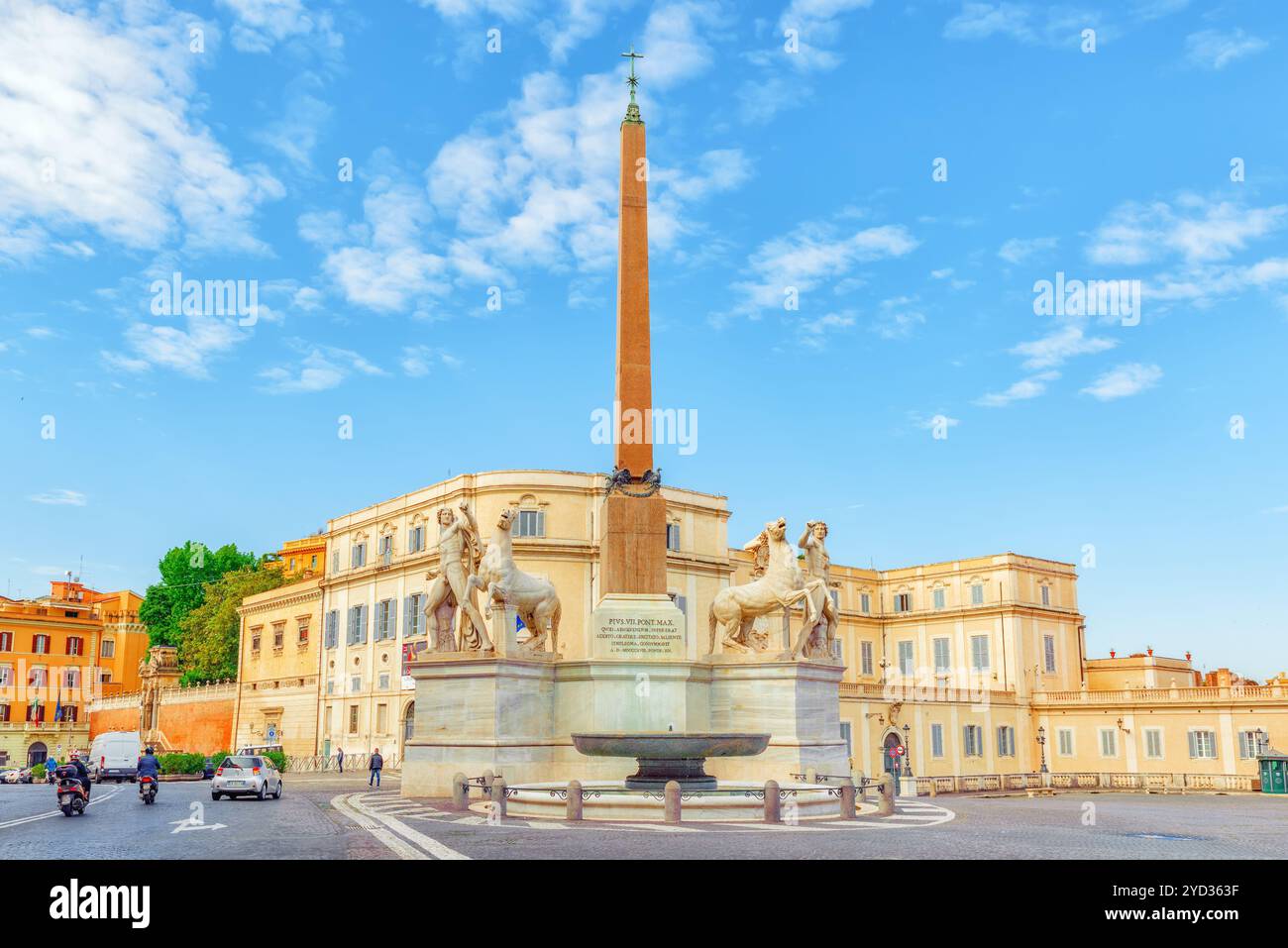 ROME, ITALIE - 09 mai, 2017 : Fontaine Dioscuri ( Fontana dei Dioscuri) situé près du Quirinal (Palazzo del Quirinale). Rome. L'Italie. Banque D'Images