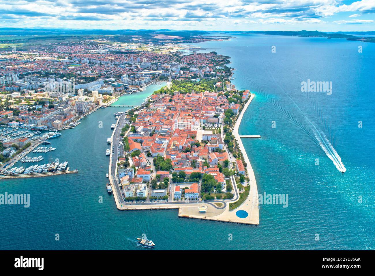 Vue panoramique aérienne de la ville de Zadar Banque D'Images