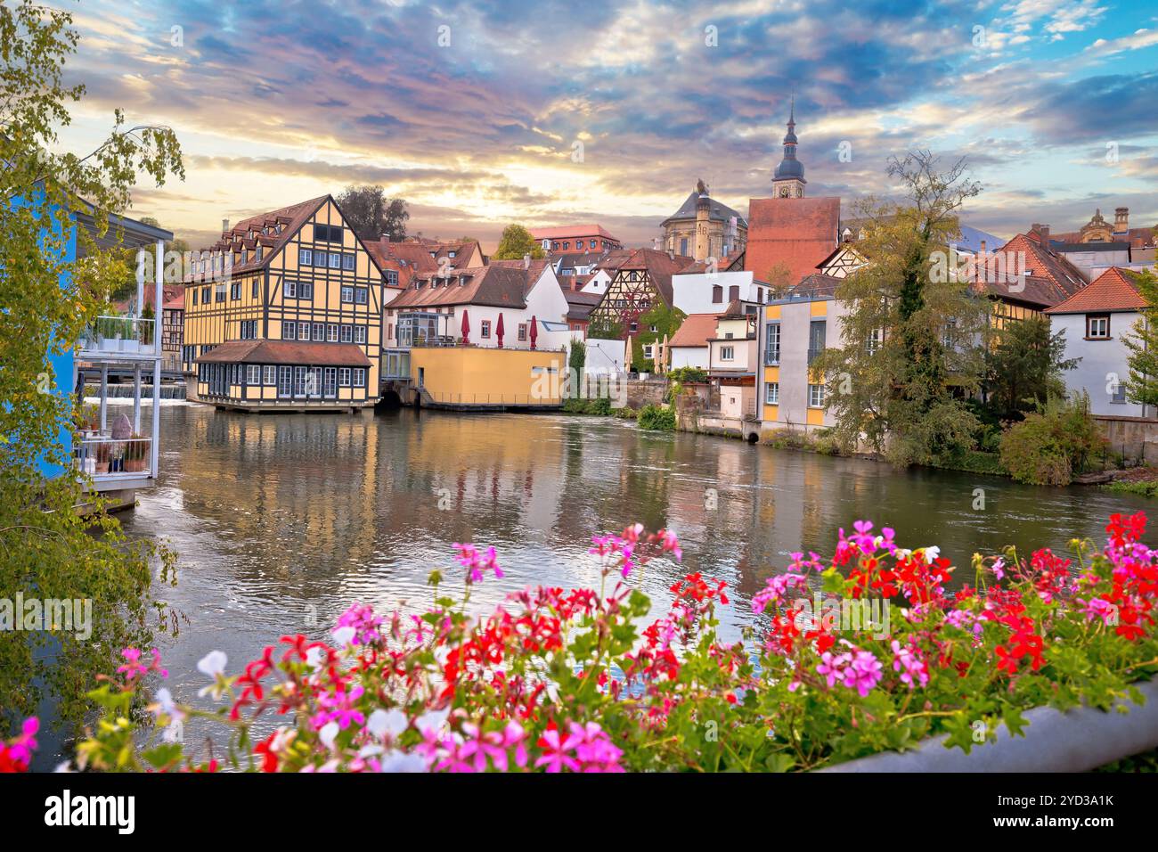 Bamberg. Vue panoramique sur la vieille ville de Bamberg avec des ponts sur la rivière Regnitz Banque D'Images