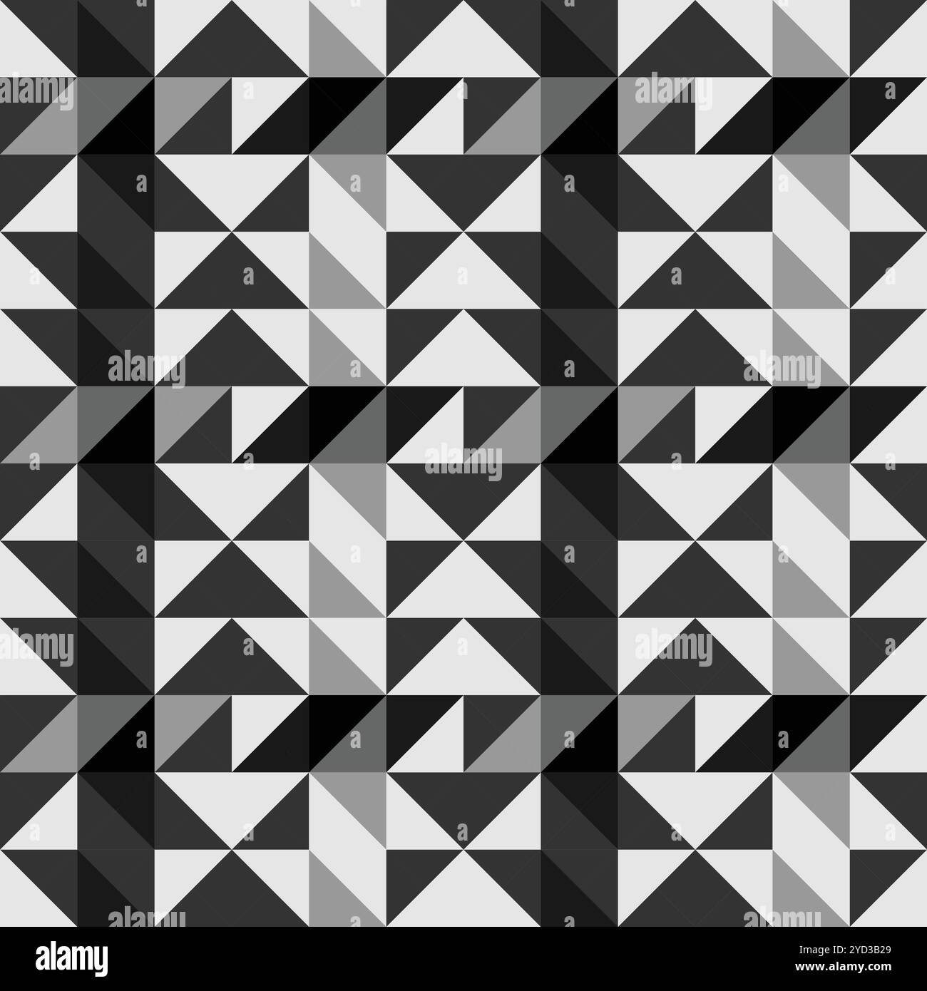 Un motif monochrome saisissant et captivant qui présente diverses formes de triangle dans des tons noirs et blancs audacieux Illustration de Vecteur