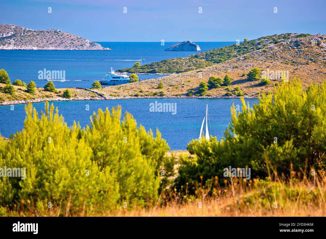 Incroyable vue sur le paysage de l'archipel du parc national des îles Kornati Banque D'Images