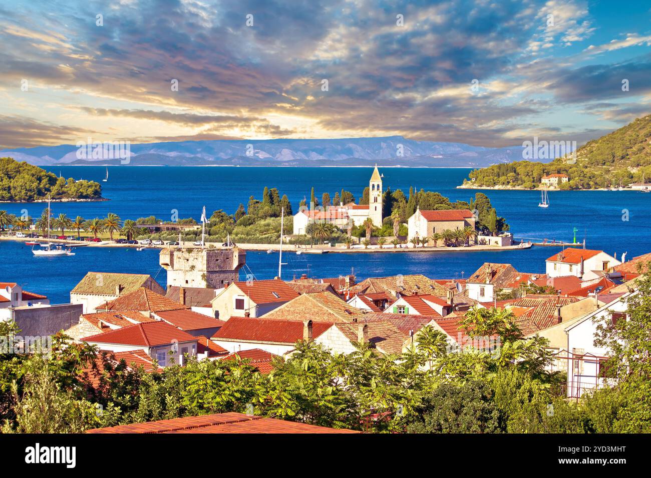 Vue panoramique sur l'île de vis Banque D'Images