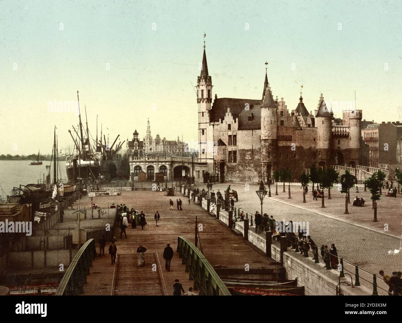 Antwerpen, Blick auf den Steen mit dem Hafen, Belgien, digital restaurierte Reproduktion von einem original aus dem 19. Jahrhundert, Aufnahmedatum nicht angegeben, Anvers, vue du steen avec le port, Belgique, reproduction restaurée numériquement à partir d'un original du XIXe siècle, date d'enregistrement non indiquée Banque D'Images Antwerpen, Blick auf den Steen mit dem Hafen, Belgien, digital restaurierte Reproduktion von einem original aus dem 19. Jahrhundert, Aufnahmedatum nicht angegeben, Anvers, vue du steen avec le port, Belgique, reproduction restaurée numériquement à partir d'un original du XIXe siècle, date d'enregistrement non indiquée Banque D'Images