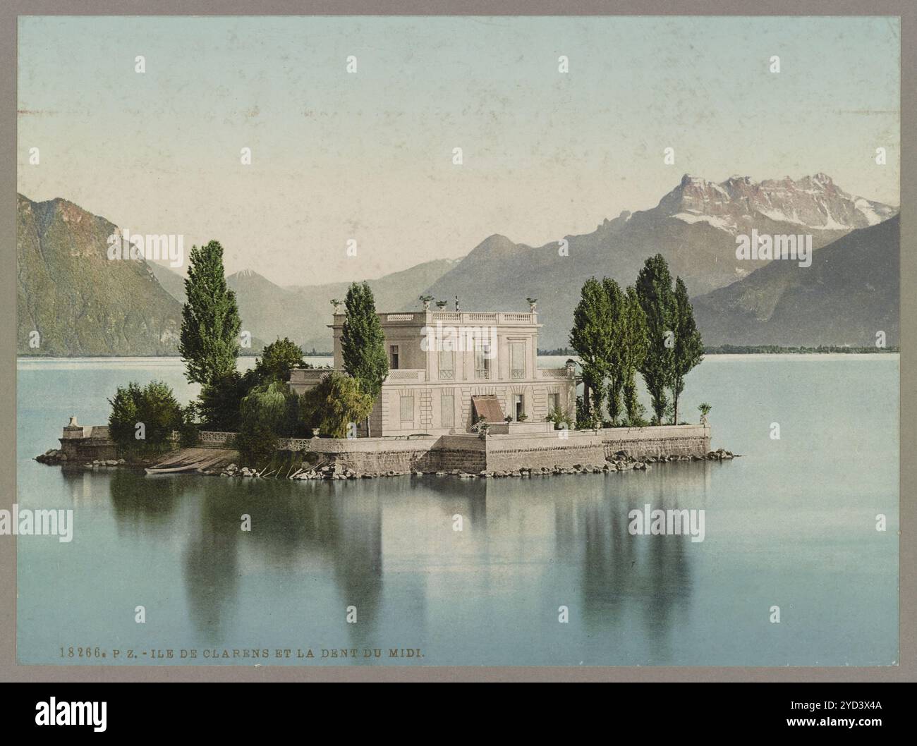 Genf, Schweiz. Clarens Island und der dent du midi, digital restaurierte Reproduktion eines Originals aus dem 19. Jahrhundert, Aufnahmedatum nicht angegeben, Genève, Suisse. Clarens Island et la dent du midi, reproduction restaurée numériquement à partir d'un original du XIXe siècle, date d'enregistrement non indiquée Banque D'Images Genf, Schweiz. Clarens Island und der dent du midi, digital restaurierte Reproduktion eines Originals aus dem 19. Jahrhundert, Aufnahmedatum nicht angegeben, Genève, Suisse. Clarens Island et la dent du midi, reproduction restaurée numériquement à partir d'un original du XIXe siècle, date d'enregistrement non indiquée Banque D'Images