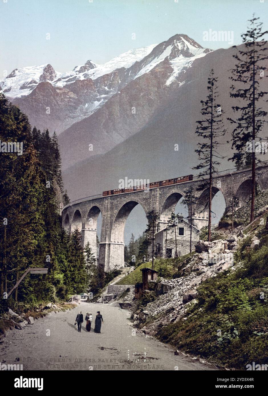 Chemin de fer Fayet-Chamonix. DAS Viadukt über dem Montblanc, Schweiz, digital restaurierte Reproduktion eines Originals aus dem 19. Jahrhundert, Aufnahmedatum nicht angegeben, chemin de fer Fayet-Chamonix. Le viaduc surplombant Montblanc, Suisse, reproduction restaurée numériquement à partir d'un original du XIXe siècle, date d'enregistrement non indiquée Banque D'Images Chemin de fer Fayet-Chamonix. DAS Viadukt über dem Montblanc, Schweiz, digital restaurierte Reproduktion eines Originals aus dem 19. Jahrhundert, Aufnahmedatum nicht angegeben, chemin de fer Fayet-Chamonix. Le viaduc surplombant Montblanc, Suisse, reproduction restaurée numériquement à partir d'un original du XIXe siècle, date d'enregistrement non indiquée Banque D'Images