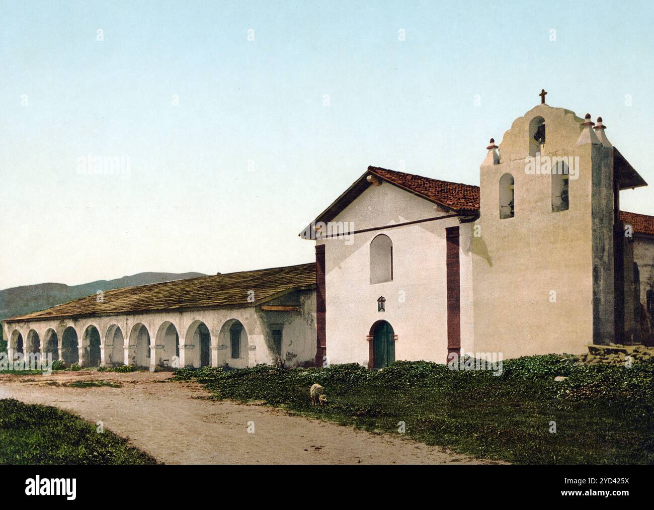 Mission Santa Inez, Kalifornien, Vereinigte Staaten von Amerika, USA, digital restaurierte Reproduktion eines Originals aus dem 19. Jahrhundert, Aufna Banque D'Images