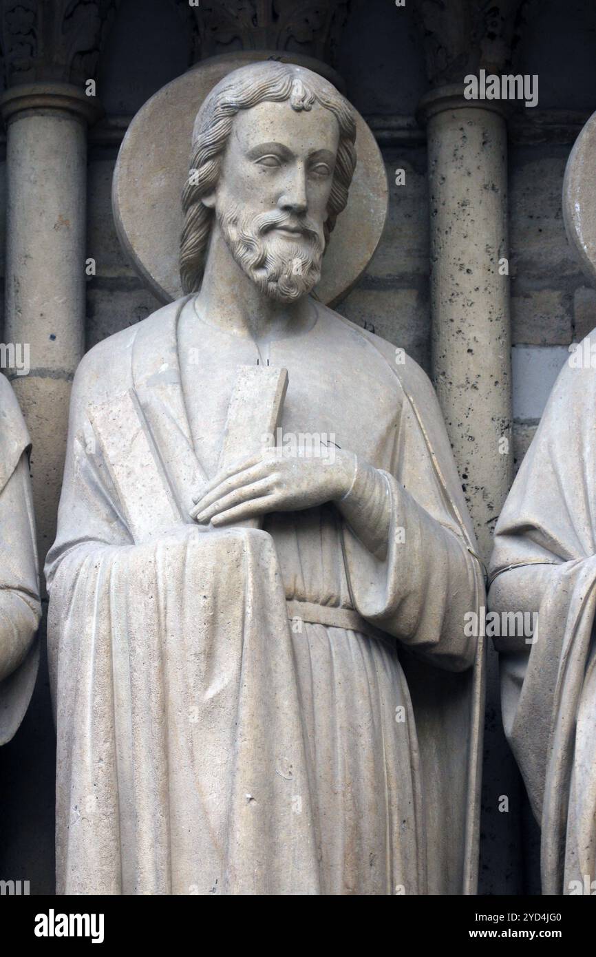 Saint André, cathédrale notre-Dame, portail du jugement dernier, Paris Banque D'Images