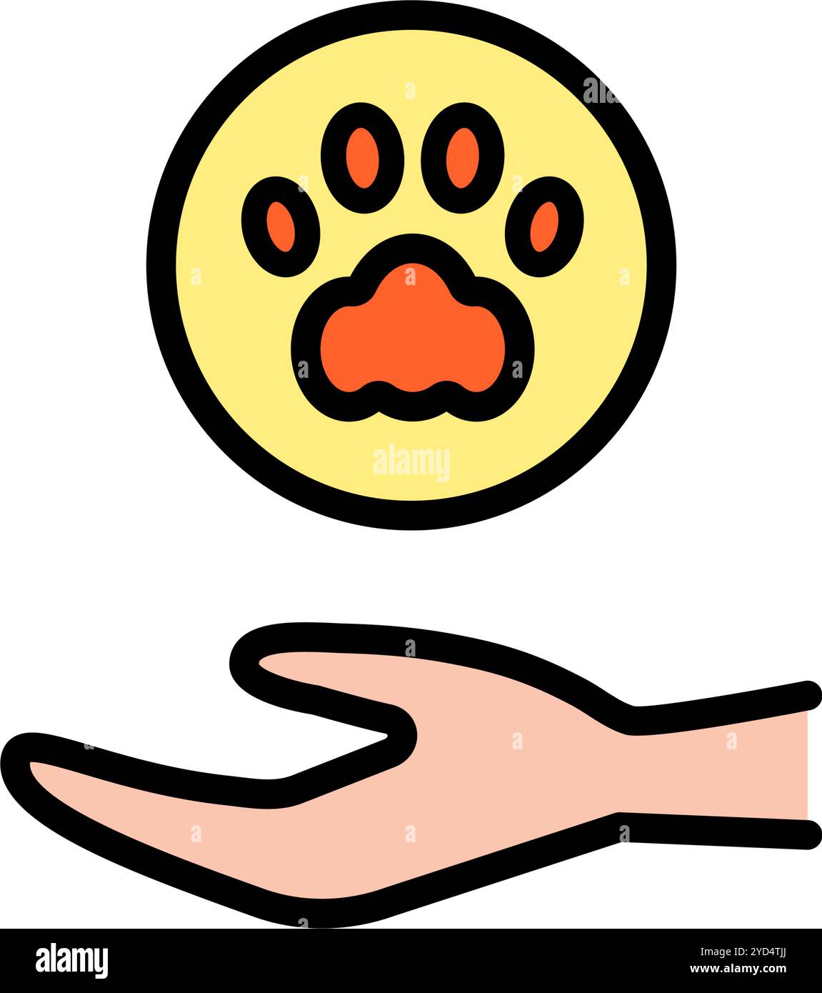 Imprimé pattes animales. Icône de couleur de patte de chien ou de chat. Panneau d'empreinte PET. Icône de tracé de chien. Illustration vectorielle simple isolée sur blanc. Illustration de Vecteur
