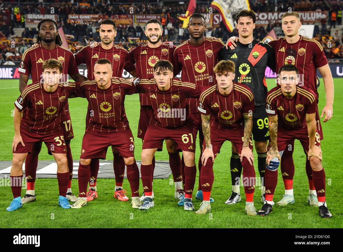 Rome, Italie. 24 octobre 2024. Équipe d'AS Roma lors du match de football UEFA Europa League, League phase MD3 entre AS Roma et Dynamo Kyiv le 24 octobre 2024 au Stadio Olimpico à Rome, Italie - photo Matthieu Mirville (M Insabato)/DPPI crédit : DPPI Media/Alamy Live News Banque D'Images