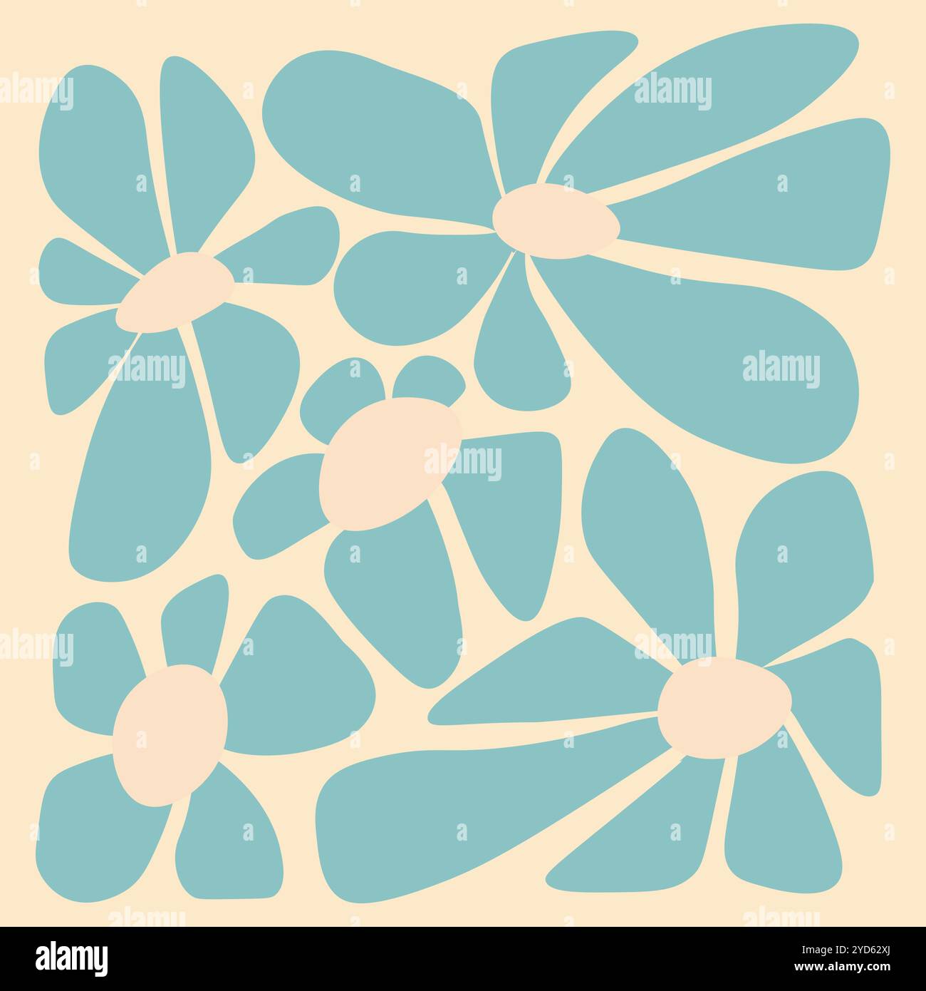 Affiche moderne, fond d'art floral abstrait. Griffonne dans un style hippie rétro tendance. Illustration vectorielle de fleurs botaniques Illustration de Vecteur