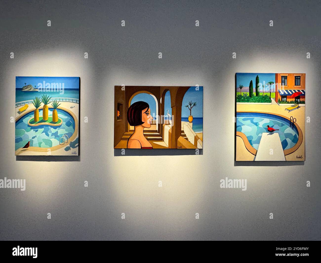 Azur de Jacques de Loustal à la Philippe Labaune Gallery de New York Banque D'Images