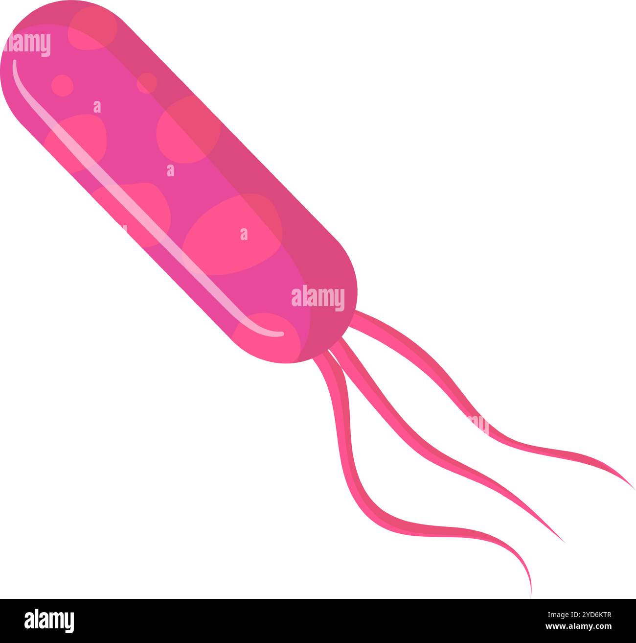 La bactérie en forme de tige mobile symbolise la microbiologie, l'infection et la maladie, montrant le rôle invisible du monde dans la santé Illustration de Vecteur