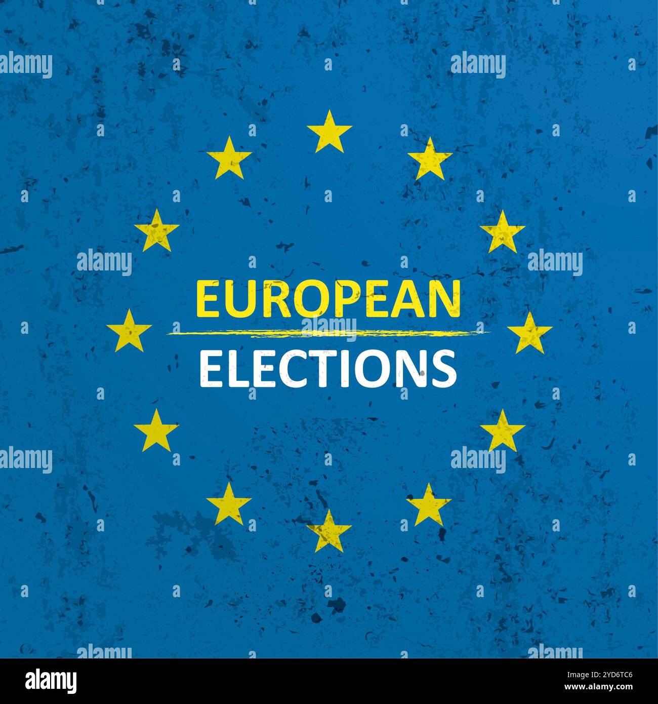 Drapeau de l'UE sur le fond concret . Fichier vectoriel EPS 10. Banque D'Images