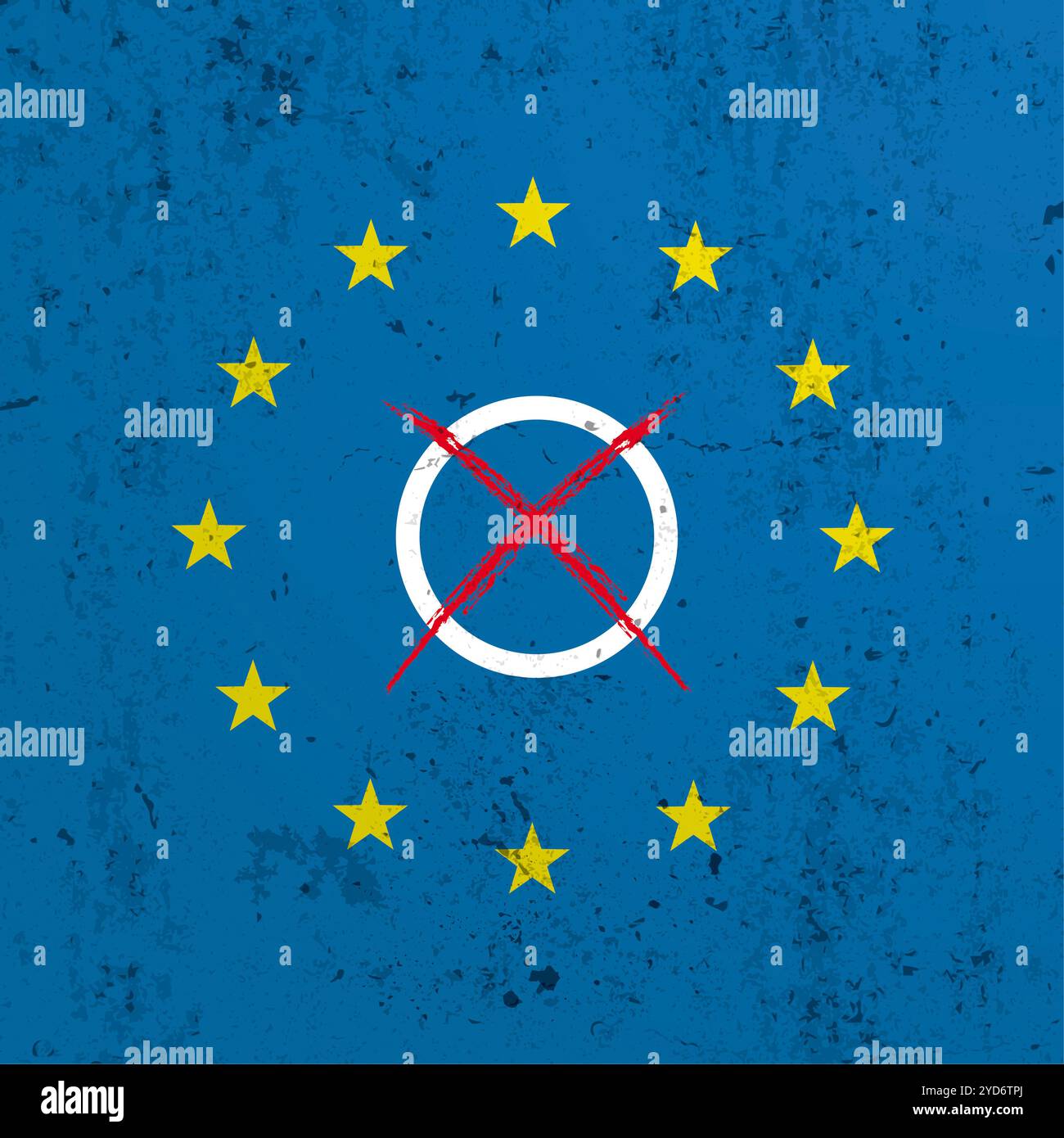 Drapeau de l'UE sur le fond concret . Fichier vectoriel EPS 10. Banque D'Images