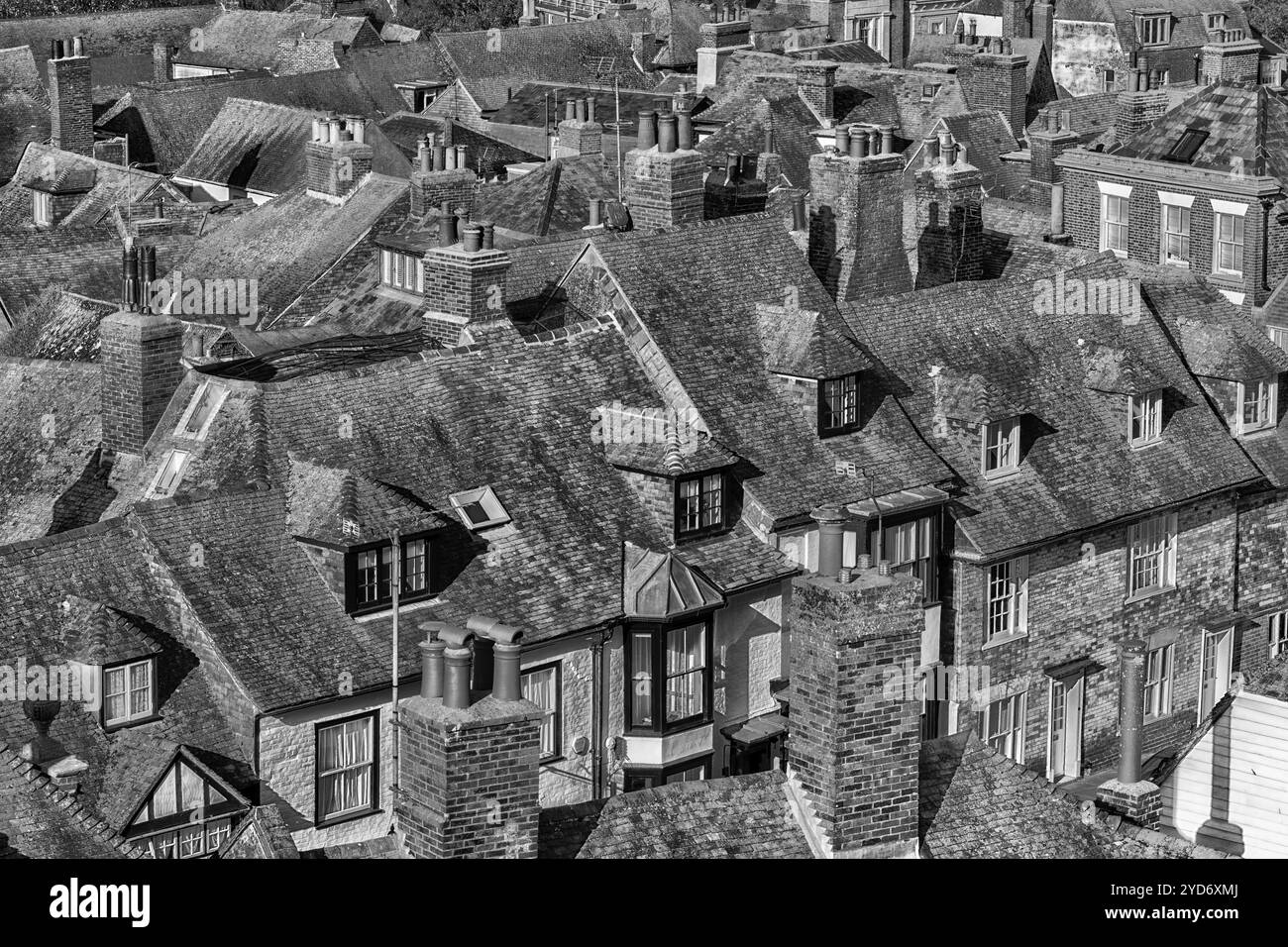 Vue de paysage des toits dans la ville antique de Rye, East Sussex, Angleterre, Royaume-Uni Banque D'Images