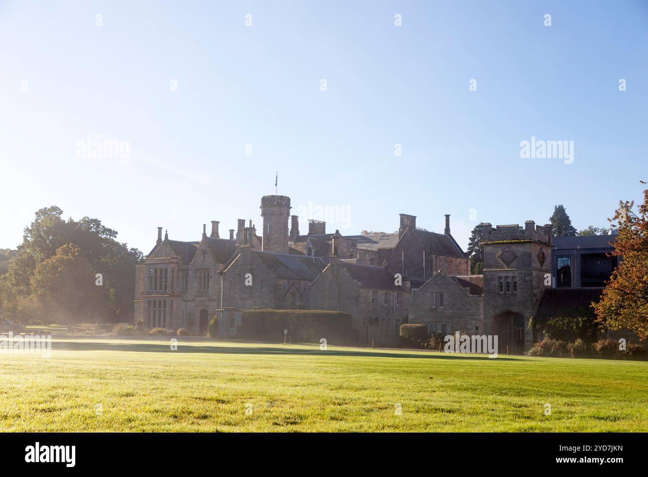 Le manoir historique qui fait maintenant partie de l'hôtel de luxe SCHLOSS Roxburghe et spa près de Kelso, en Écosse. Banque D'Images