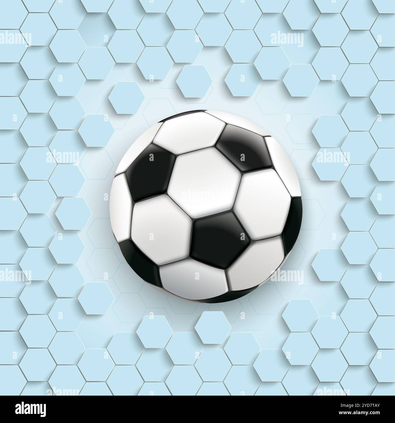 Structure hexagonale avec un football classique sur le fond gris. Fichier vectoriel EPS 10. Banque D'Images