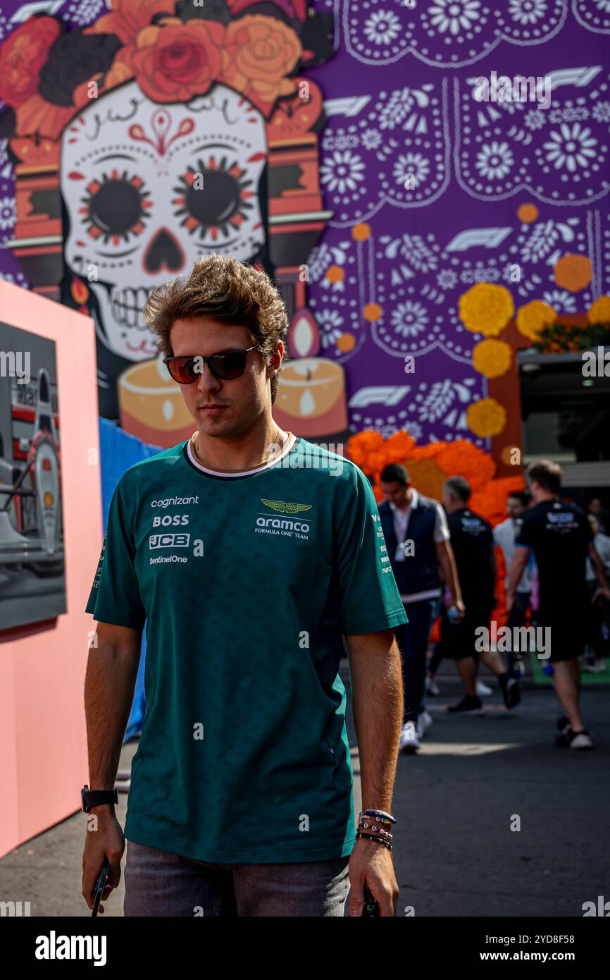 Mexico, Mexique, 24 octobre 2024, Felipe Drugovich, pilote de développement de l'écurie Aston Martin F1 participant au Grand Prix de Mexico 2024 The Build Up, qui se déroule à Mexico, au Mexique. Crédit : Michael Potts/Alamy Live News Banque D'Images