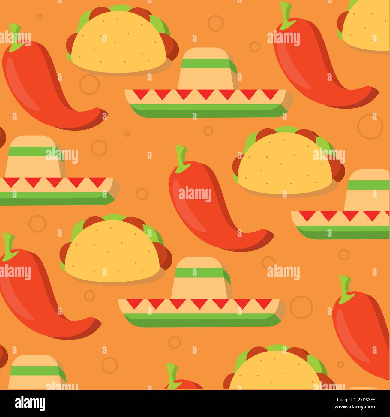 Piments, tacos et sombrero, vecteur Illustration de Vecteur