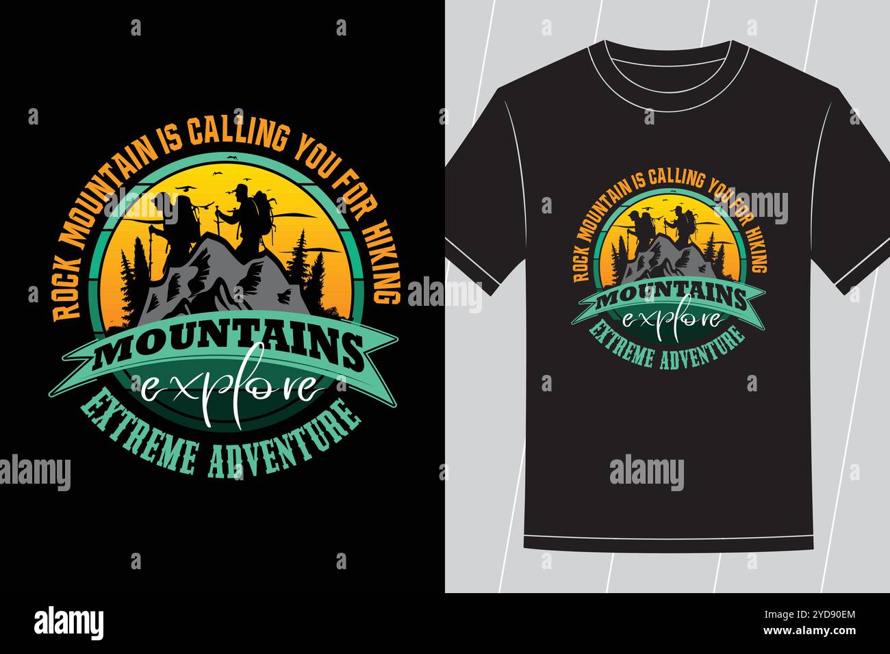 Meilleures conceptions de T-shirt de randonnée en montagne et d'aventure pour le camping en plein air et les amoureux de la nature Illustration de Vecteur