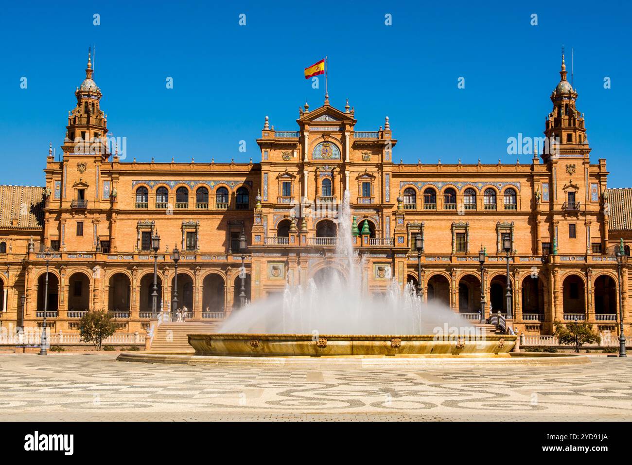 Fontaine Vicente Traver, Plaza de Espana (place espagnole), Séville, Andalousie, Espagne. Banque D'Images