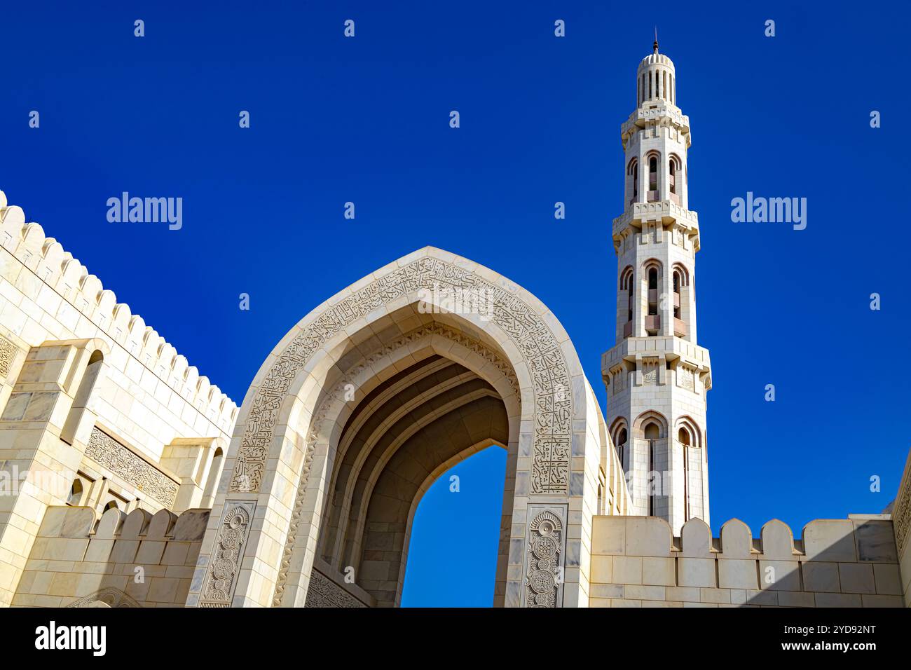 Grande mosquée du Sultan Qaboos à Mascate Banque D'Images