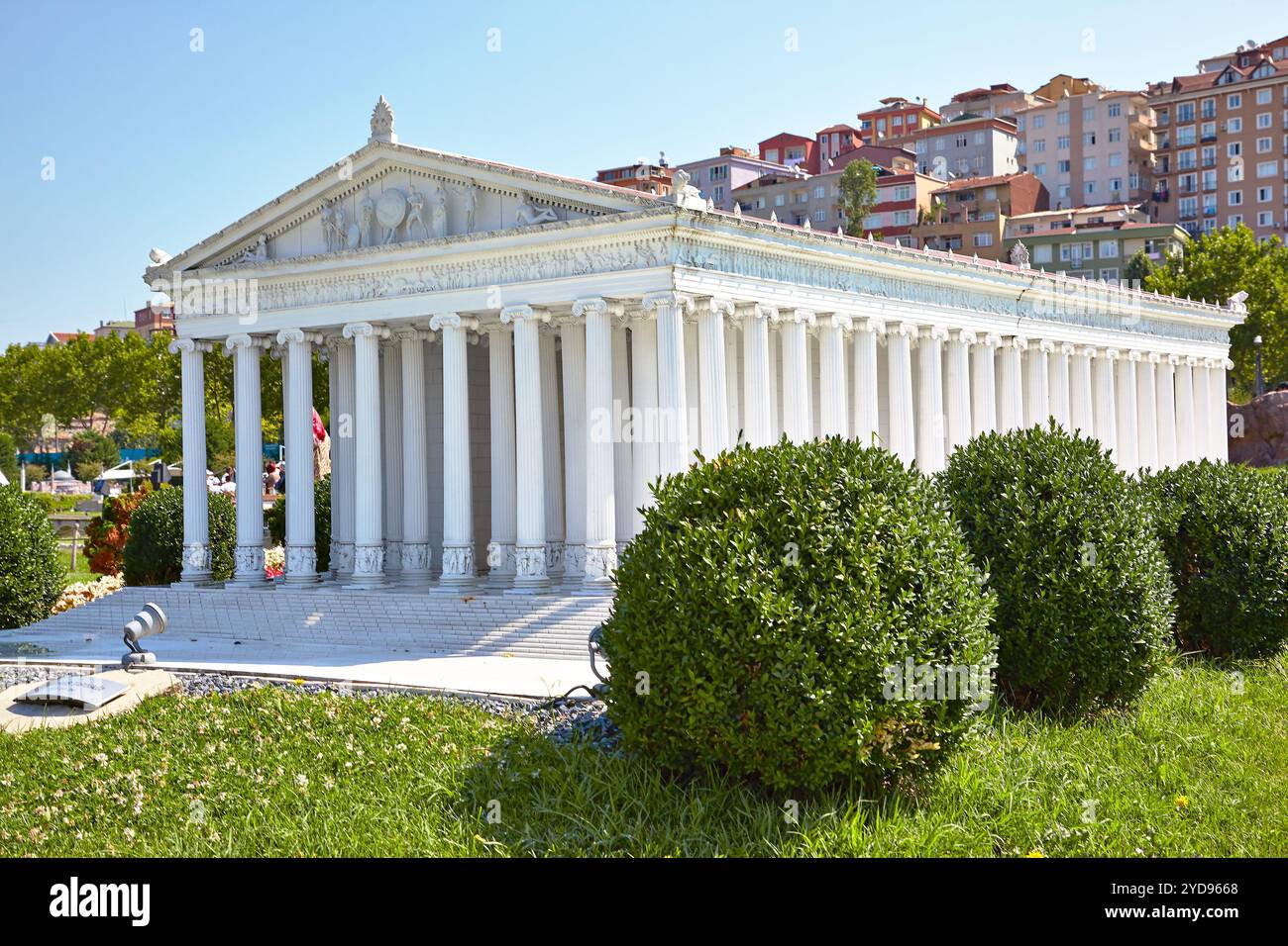 Miniaturk, Istanbul. Reconstruction à l'échelle du temple d'Artémis à Éphèse, province d'Izmir. Banque D'Images