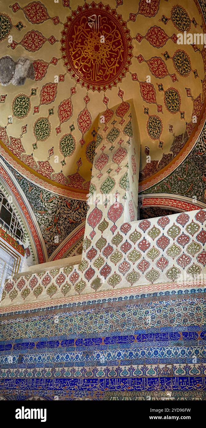 La décoration intérieure du palais de Topkapi, Istanbul, Turquie Banque D'Images