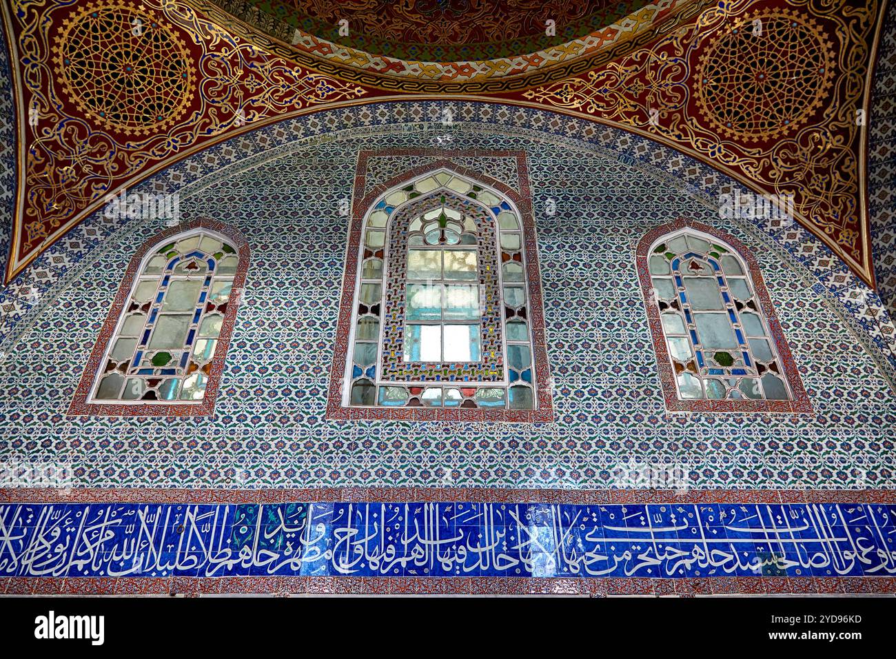 La décoration intérieure du palais de Topkapi, Istanbul, Turquie Banque D'Images